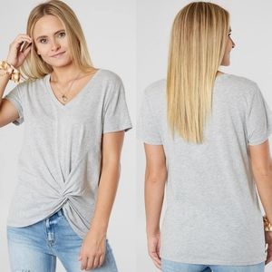 NWT Z Supply Twist Front Tee Gray S
